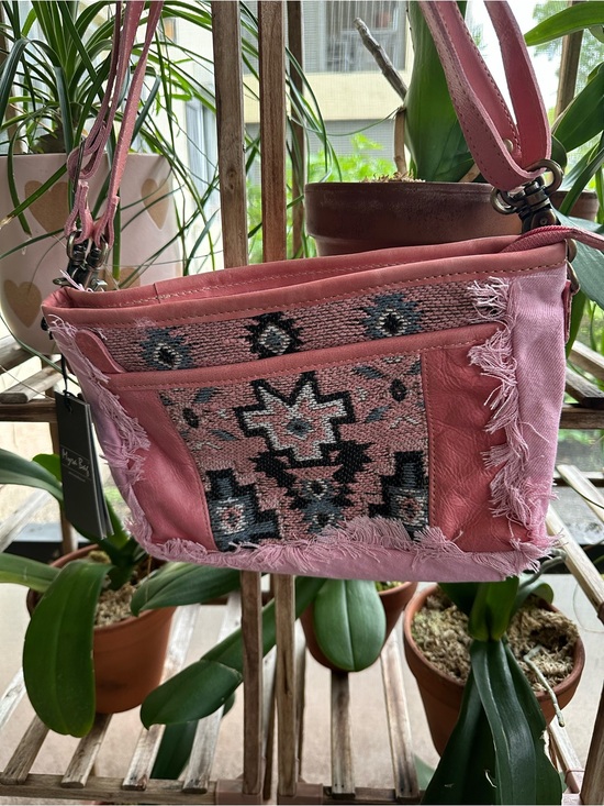 Myra Bag Handbags - MYRA BAG PINK SUZANNA TRAIL BAG LEATHER AND FRINGE